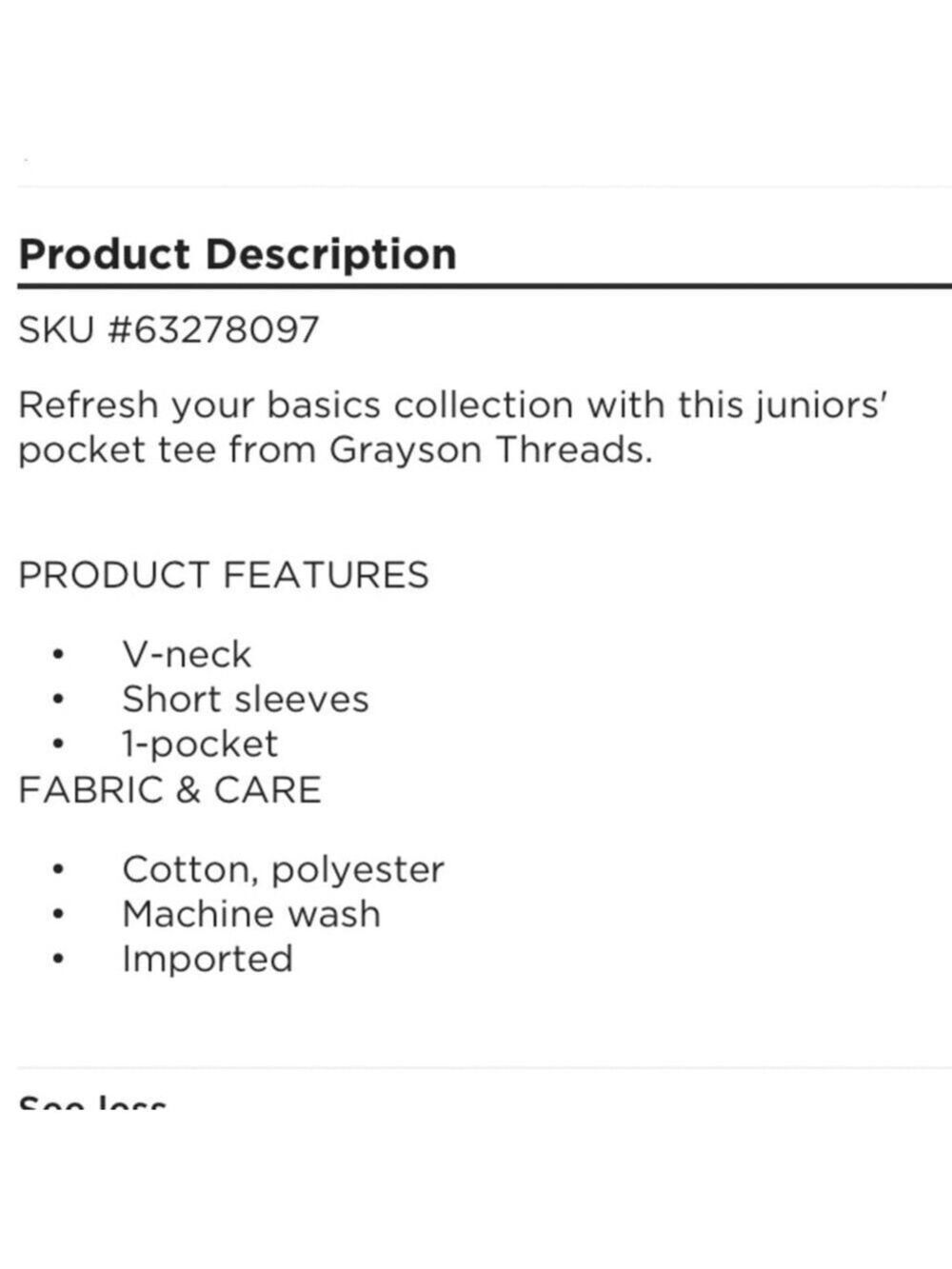 Grayson Threads v neck rounded hem short sleeve tee Woman's size Large - Picture 15 of 15